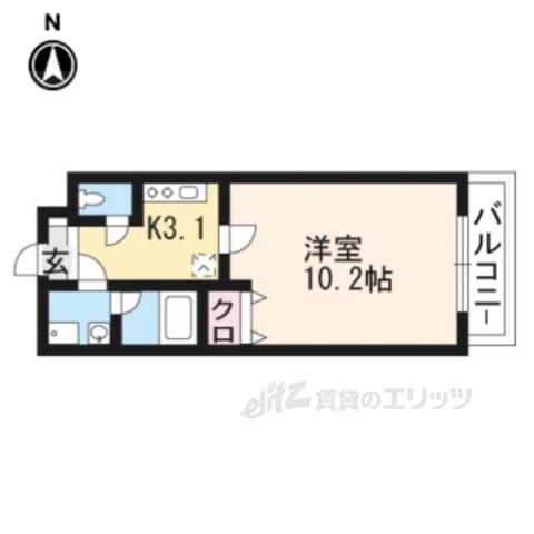 ラッジングハウス蘭フォー(1K/2階)の間取り写真