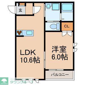 ハウスMYK(1LDK/2階)の間取り写真