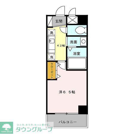 ベルデュール小石川(1K/2階)の間取り写真