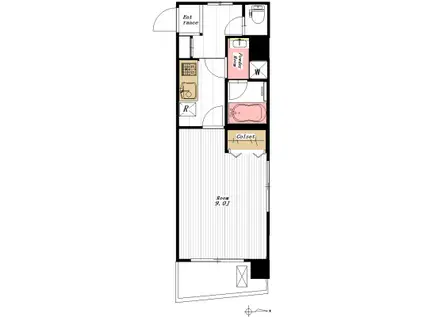 アクアシート.S(1K/2階)の間取り写真