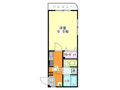 メゾン・ド・ヴァンテーヌ(1K/2階)の間取り写真