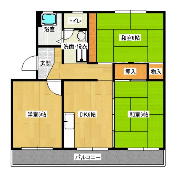 大呑マンション(3DK/2階)の間取り写真