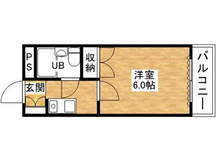 ミタカホーム8番(1K/2階)の間取り写真