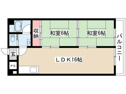 桜台ハイツ(2LDK/1階)の間取り写真