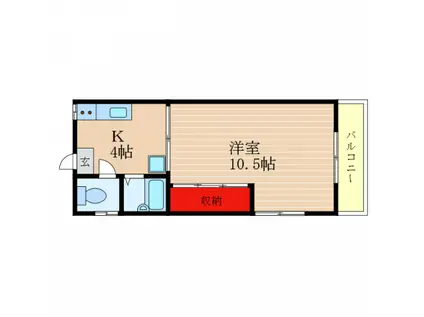 武久アパート(1K/1階)の間取り写真