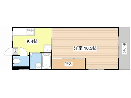 武久アパート(1K/1階)の間取り写真