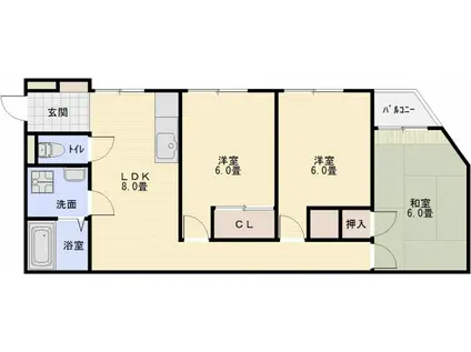 ハイツ四季(3LDK/2階)の間取り写真