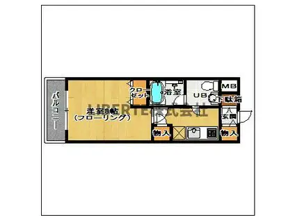 ピュアドームエクセル博多(1K/8階)の間取り写真