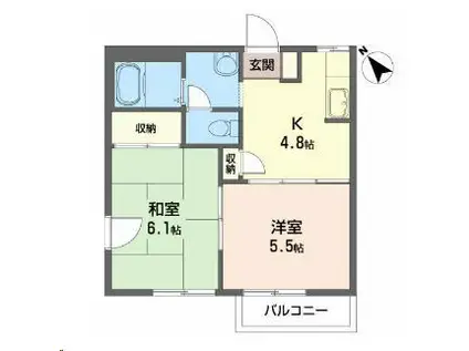 リッチモンド(2K/2階)の間取り写真