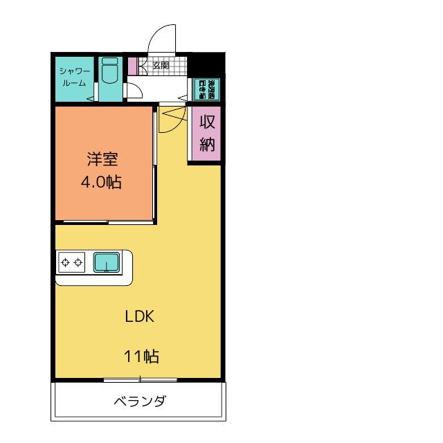 ローズガーデンF6番館(1LDK/1階)の間取り写真