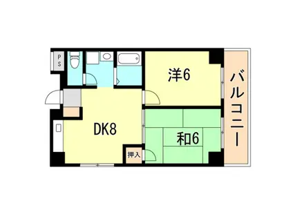 澤村マンション(2DK/5階)の間取り写真
