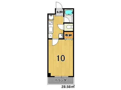 メゾン・マリゼッタI(1K/2階)の間取り写真