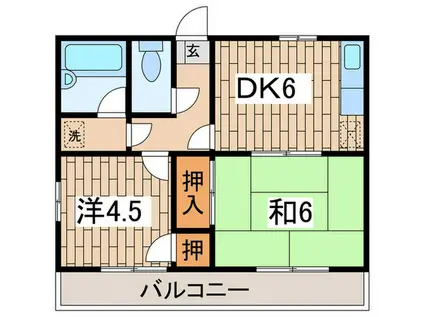 ハイツヒロセ(2DK/2階)の間取り写真