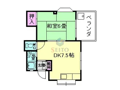 コーポ香田(1DK/3階)の間取り写真