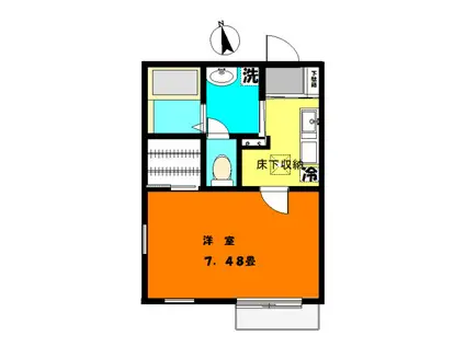 ガーデンヴェルデII(1K/2階)の間取り写真