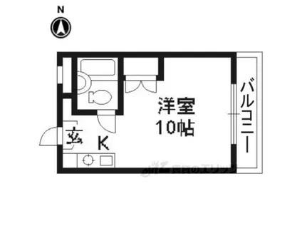 グレセントYYU―Ⅱ(1K/3階)の間取り写真