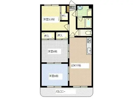 プレミールKI(3LDK/3階)の間取り写真