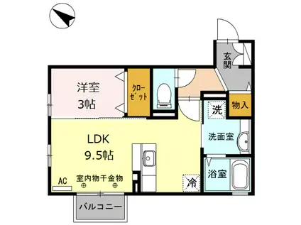 J-HOUSE エクセレント(1LDK/2階)の間取り写真