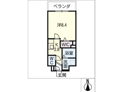 メゾン加納栄町通E(1K/4階)の間取り写真