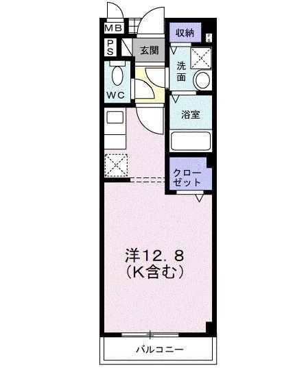 サンスピナ赤見II(ワンルーム/2階)の間取り写真