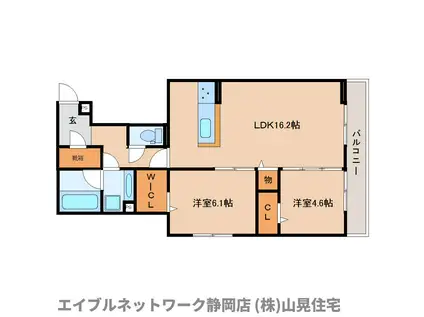セレーノ北安東 B棟(2LDK/3階)の間取り写真