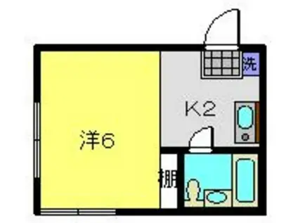 パークヒル・モリ(ワンルーム/2階)の間取り写真