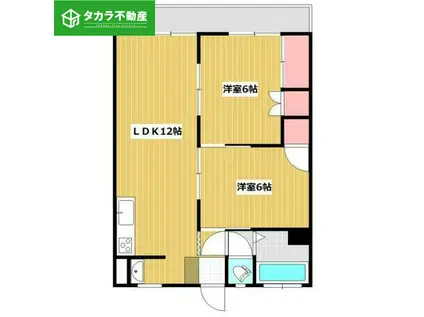 イトーピア(2LDK/4階)の間取り写真