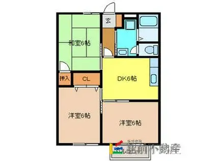 サンライフ山中(3DK/1階)の間取り写真