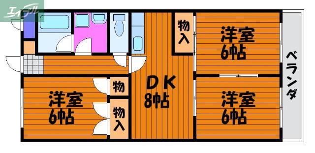 YSビル島田(3DK/3階)の間取り写真