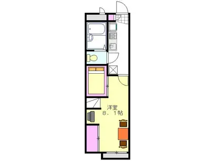 レオパレスフルハウス(1K/1階)の間取り写真