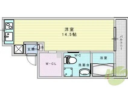 メゾン豊南東(ワンルーム/1階)の間取り写真