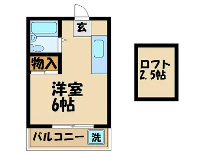 コーポ泉(1K/2階)の間取り写真