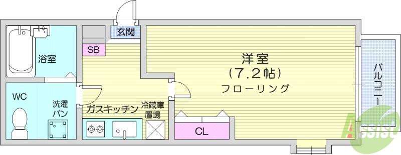 コーポマリーナ(1K/2階)の間取り写真