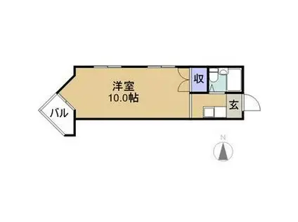 ブランシュ東海通(ワンルーム/3階)の間取り写真