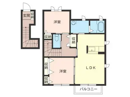 シャーメゾン咲楽A(2LDK/2階)の間取り写真