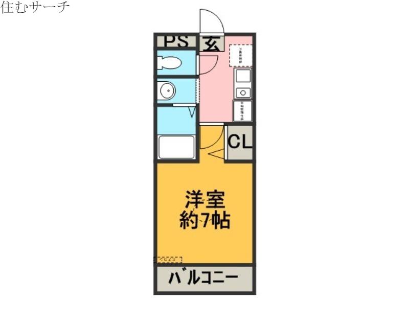 ベルサーヤ(1K/2階)の間取り写真