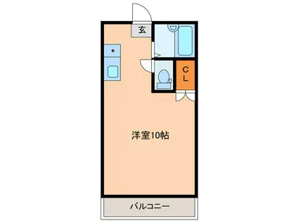 セリエ宇部(ワンルーム/1階)の間取り写真