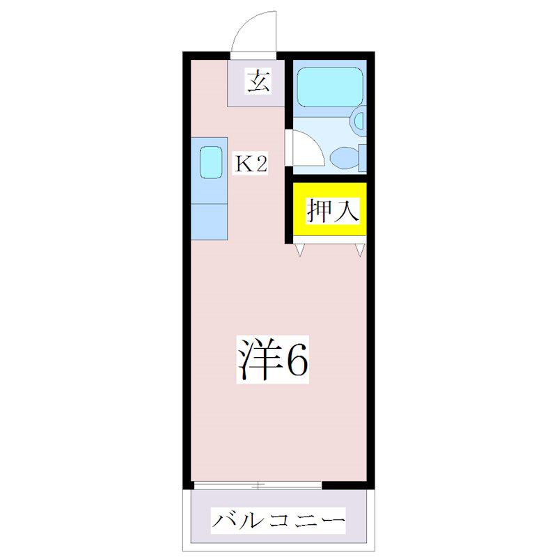 コーポラス笹貫A棟(1K/3階)の間取り写真