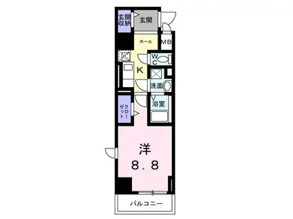 グランMコート新大阪(1K/11階)の間取り写真