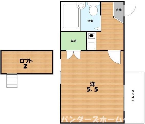 ポルテ御殿山(1K/2階)の間取り写真