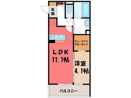 LA MAISON 本町(1LDK/1階)の間取り写真