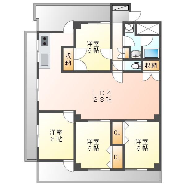 ガーデンヒルズ住吉I(4LDK/5階)の間取り写真