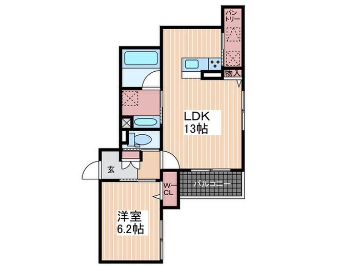 SAKURA TERRACE(1LDK/3階)の間取り写真