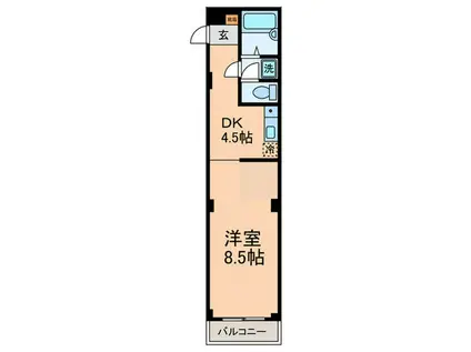 IN CUBE(1DK/2階)の間取り写真