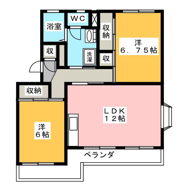 第3田畑ハイツ(2LDK/3階)の間取り写真