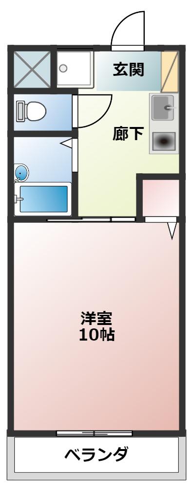 セレーノ坂上(1K/1階)の間取り写真