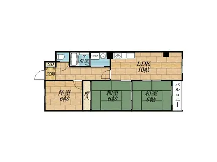 サンクレオビル(3LDK/4階)の間取り写真