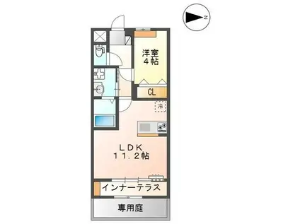 ユースハイム(1LDK/1階)の間取り写真