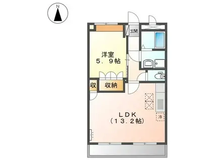 FOURSEASON(1LDK/1階)の間取り写真
