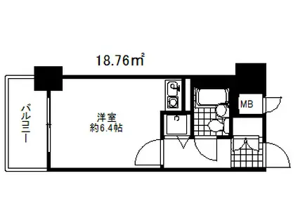 藤和シティホームズ灘(ワンルーム/11階)の間取り写真